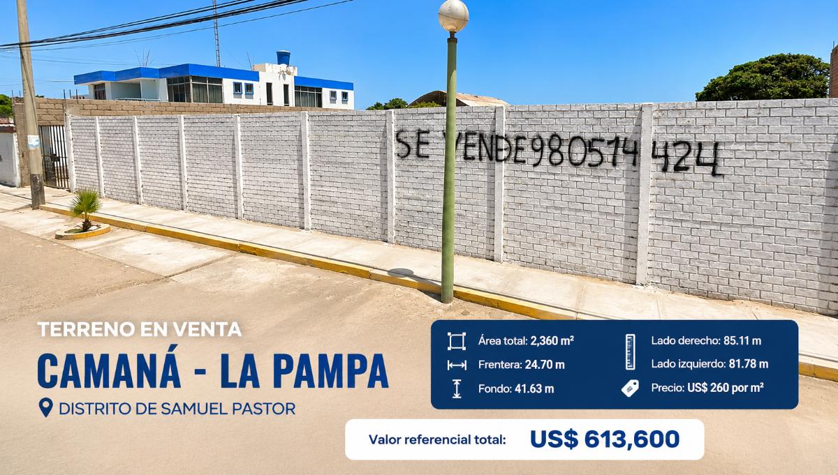 Terreno en venta – Camaná, La Pampa | Samuel Pastor